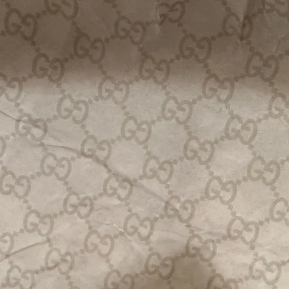 Authentic Gucci GG Logo Embossed Dark Brown Medium Gift Box, Tissue Paper & Bag